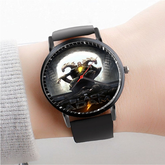 Pastele Black Adam Custom Watch Awesome Unisex Black Classic Plastic Quartz Watch for Men Women Premium Gift Box Watches