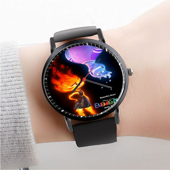 Pastele Disney Elemental Custom Watch Awesome Unisex Black Classic Plastic Quartz Watch for Men Women Premium Gift Box Watches