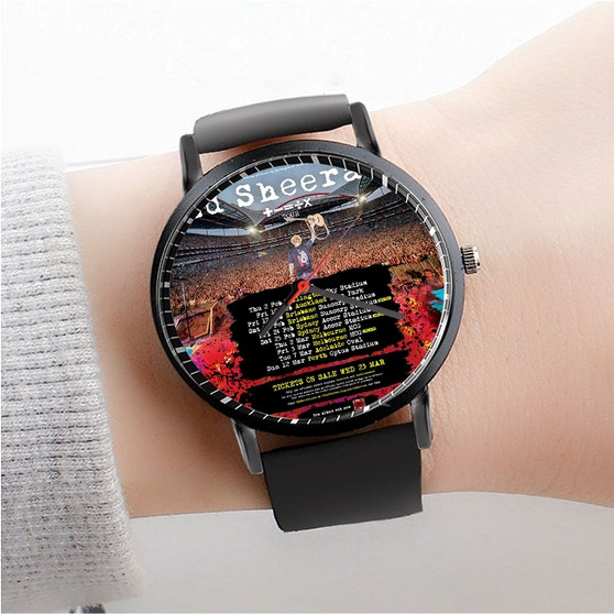 Pastele Ed Sheeran Tour Custom Watch Awesome Unisex Black Classic Plastic Quartz Watch for Men Women Premium Gift Box Watches