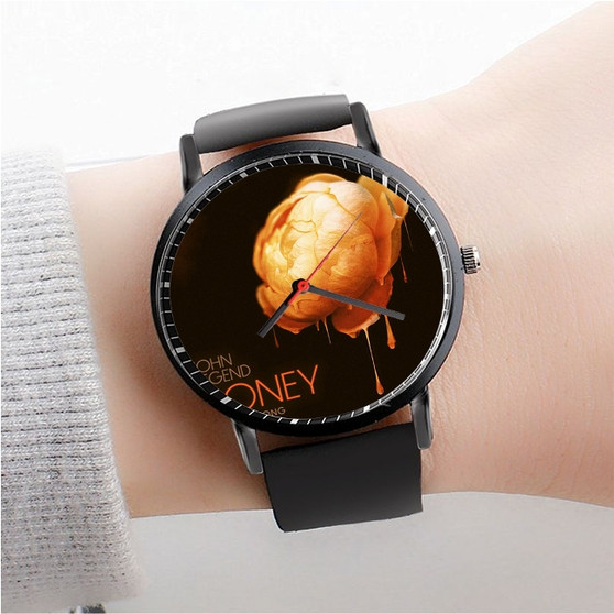 Pastele John Legend Honey Custom Watch Awesome Unisex Black Classic Plastic Quartz Watch for Men Women Premium Gift Box Watches
