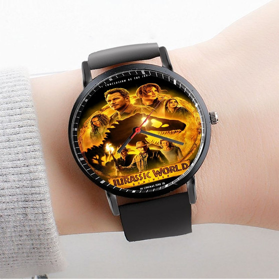 Pastele Jurassic World Dominion Custom Watch Awesome Unisex Black Classic Plastic Quartz Watch for Men Women Premium Gift Box Watches