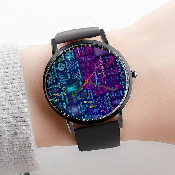 Pastele Map of Computer Science Custom Watch Awesome Unisex Black Classic Plastic Quartz Watch for Men Women Premium Gift Box Watches