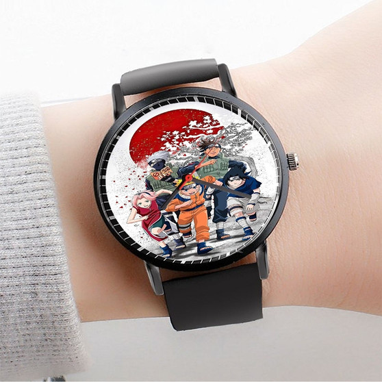 Pastele Naruto Anime Custom Watch Awesome Unisex Black Classic Plastic Quartz Watch for Men Women Premium Gift Box Watches