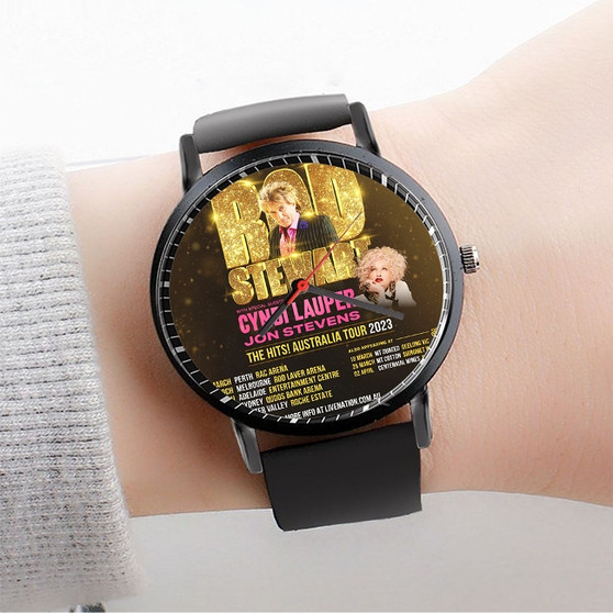 Pastele Red Stewart 2023 Tour Custom Watch Awesome Unisex Black Classic Plastic Quartz Watch for Men Women Premium Gift Box Watches