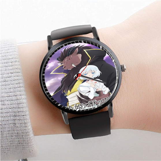 Pastele Sacrificial Princess and the King of Beasts Anime Custom Watch Awesome Unisex Black Classic Plastic Quartz Watch for Men Women Premium Gift Box Watches