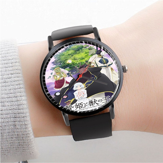 Pastele Sacrificial Princess and the King of Beasts Custom Watch Awesome Unisex Black Classic Plastic Quartz Watch for Men Women Premium Gift Box Watches