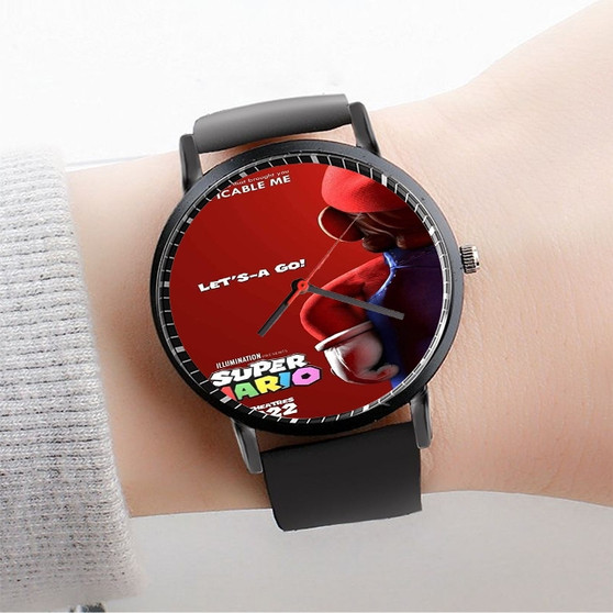 Pastele The Super Mario Bros Movie 3 Custom Watch Awesome Unisex Black Classic Plastic Quartz Watch for Men Women Premium Gift Box Watches