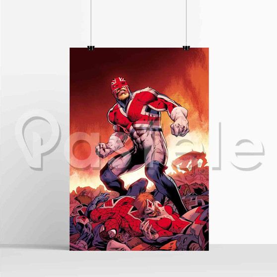 Captain Britain Marvel Superheroes Custom Printed Silk Poster Wall Decor 20 x 13 Inch 24 x 36 Inch