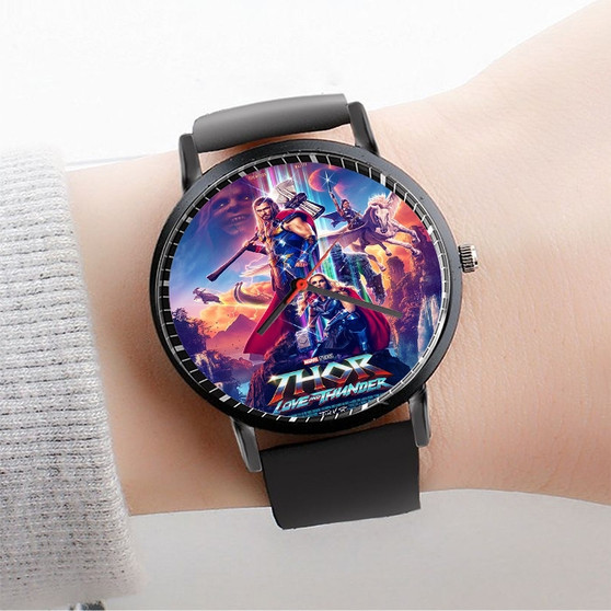 Pastele Thor Love and Thunder Custom Watch Awesome Unisex Black Classic Plastic Quartz Watch for Men Women Premium Gift Box Watches