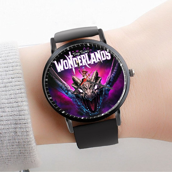 Pastele Tiny Tina s Wonderlands Custom Watch Awesome Unisex Black Classic Plastic Quartz Watch for Men Women Premium Gift Box Watches