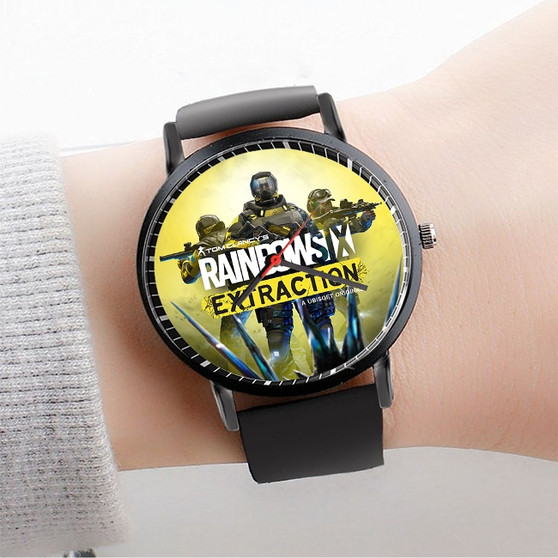 Pastele Tom Clancy s Rainbow Six Extraction Custom Watch Awesome Unisex Black Classic Plastic Quartz Watch for Men Women Premium Gift Box Watches