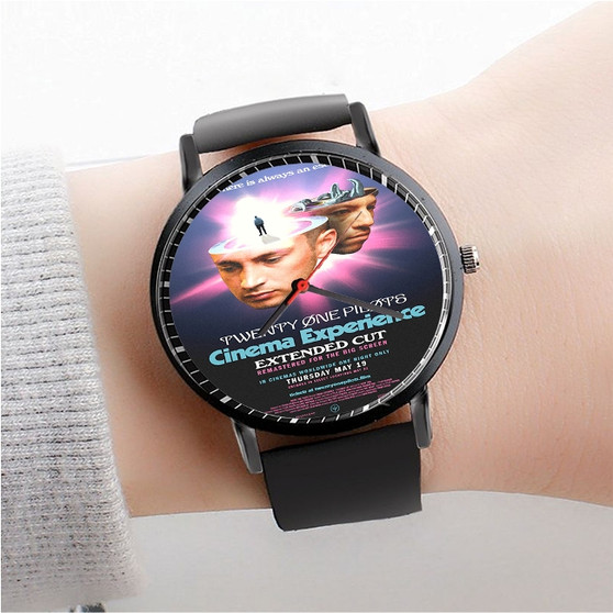 Pastele Twennty One Pilots Cinema Experience Custom Watch Awesome Unisex Black Classic Plastic Quartz Watch for Men Women Premium Gift Box Watches