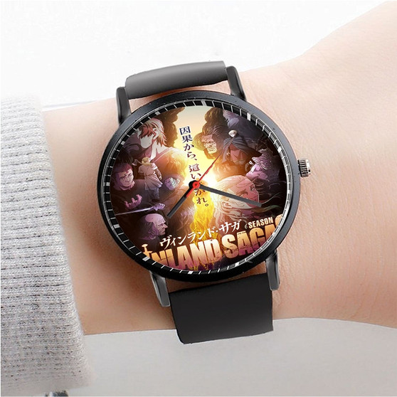 Pastele Vinland Saga 2nd Season Custom Watch Awesome Unisex Black Classic Plastic Quartz Watch for Men Women Premium Gift Box Watches