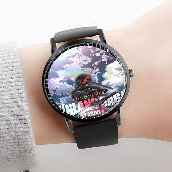 Pastele Vinland Saga Season 2 Anime Custom Watch Awesome Unisex Black Classic Plastic Quartz Watch for Men Women Premium Gift Box Watches