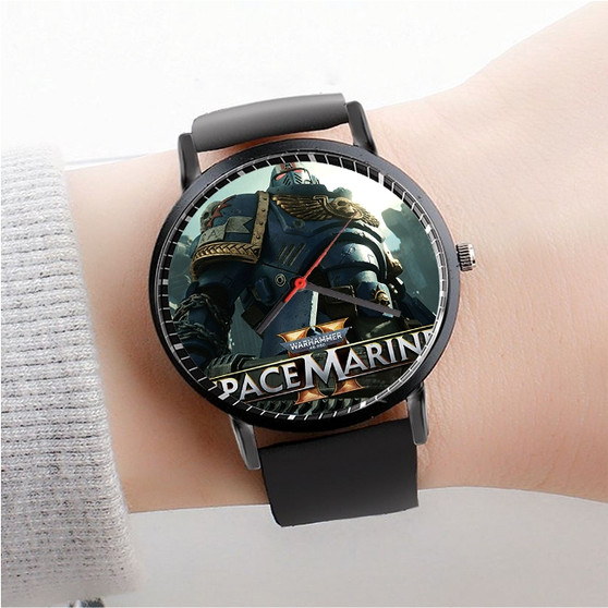 Pastele Warhammer 40 K Space Marine Custom Watch Awesome Unisex Black Classic Plastic Quartz Watch for Men Women Premium Gift Box Watches