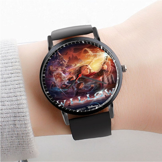 Pastele Willow Disney Custom Watch Awesome Unisex Black Classic Plastic Quartz Watch for Men Women Premium Gift Box Watches