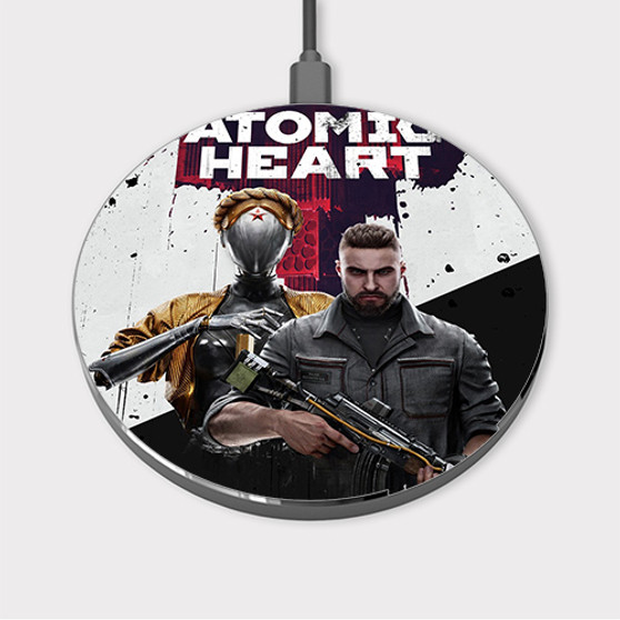 Pastele Atomic Heart Custom Wireless Charger Awesome Gift Smartphone Android iOs Mobile Phone Charging Pad iPhone Samsung Asus Sony Nokia Google Magnetic Qi Fast Charger Wireless Phone Accessories