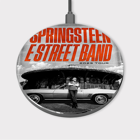 Pastele Bruce Springsteen E Street 2023 Tour jpeg Custom Wireless Charger Awesome Gift Smartphone Android iOs Mobile Phone Charging Pad iPhone Samsung Asus Sony Nokia Google Magnetic Qi Fast Charger Wireless Phone Accessories