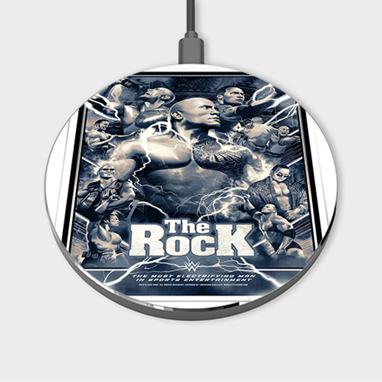Pastele The Rock WWE Custom Wireless Charger Awesome Gift Smartphone Android iOs Mobile Phone Charging Pad iPhone Samsung Asus Sony Nokia Google Magnetic Qi Fast Charger Wireless Phone Accessories