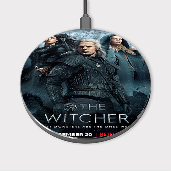 Pastele The Witcher Tv Series Custom Wireless Charger Awesome Gift Smartphone Android iOs Mobile Phone Charging Pad iPhone Samsung Asus Sony Nokia Google Magnetic Qi Fast Charger Wireless Phone Accessories