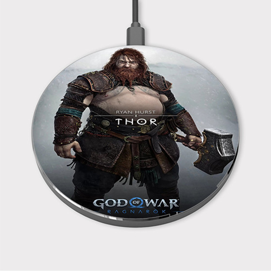 Pastele Thor God of War Ragnar k Custom Wireless Charger Awesome Gift Smartphone Android iOs Mobile Phone Charging Pad iPhone Samsung Asus Sony Nokia Google Magnetic Qi Fast Charger Wireless Phone Accessories