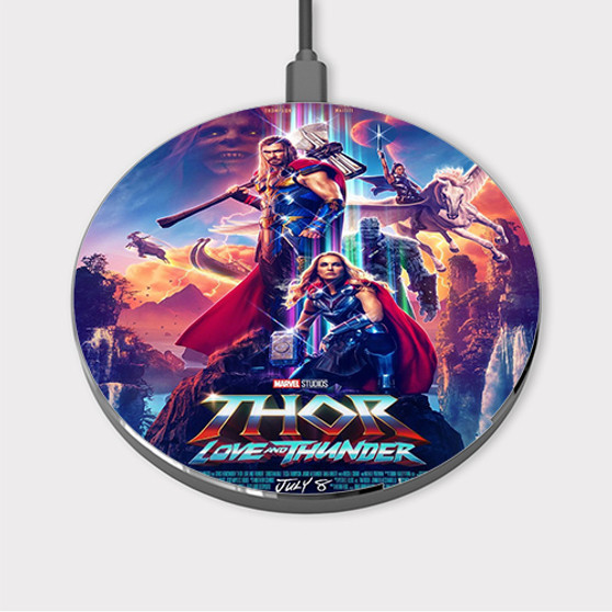 Pastele Thor Love and Thunder Custom Wireless Charger Awesome Gift Smartphone Android iOs Mobile Phone Charging Pad iPhone Samsung Asus Sony Nokia Google Magnetic Qi Fast Charger Wireless Phone Accessories