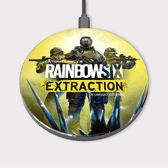Pastele Tom Clancy s Rainbow Six Extraction Custom Wireless Charger Awesome Gift Smartphone Android iOs Mobile Phone Charging Pad iPhone Samsung Asus Sony Nokia Google Magnetic Qi Fast Charger Wireless Phone Accessories