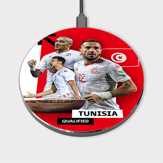 Pastele Tunisia World Cup 2022 Custom Wireless Charger Awesome Gift Smartphone Android iOs Mobile Phone Charging Pad iPhone Samsung Asus Sony Nokia Google Magnetic Qi Fast Charger Wireless Phone Accessories