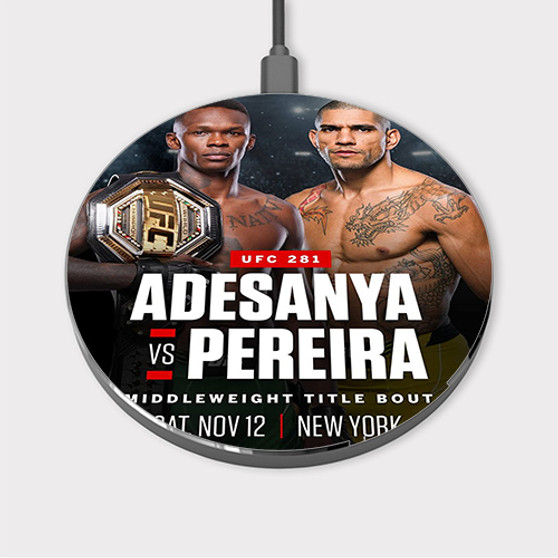 Pastele UFC 281 Adesanya vs Pereira 2 Custom Wireless Charger Awesome Gift Smartphone Android iOs Mobile Phone Charging Pad iPhone Samsung Asus Sony Nokia Google Magnetic Qi Fast Charger Wireless Phone Accessories