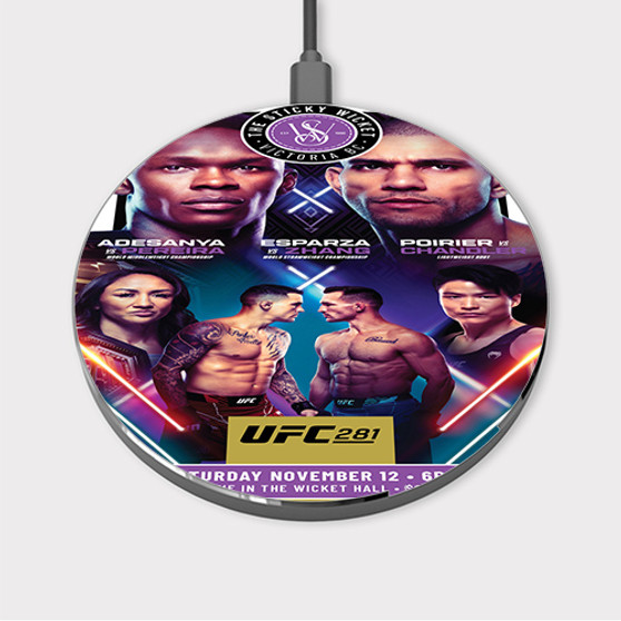 Pastele UFC 281 Adesanya vs Pereira Custom Wireless Charger Awesome Gift Smartphone Android iOs Mobile Phone Charging Pad iPhone Samsung Asus Sony Nokia Google Magnetic Qi Fast Charger Wireless Phone Accessories