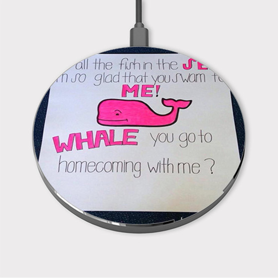 Pastele Whale Homecoming Custom Wireless Charger Awesome Gift Smartphone Android iOs Mobile Phone Charging Pad iPhone Samsung Asus Sony Nokia Google Magnetic Qi Fast Charger Wireless Phone Accessories