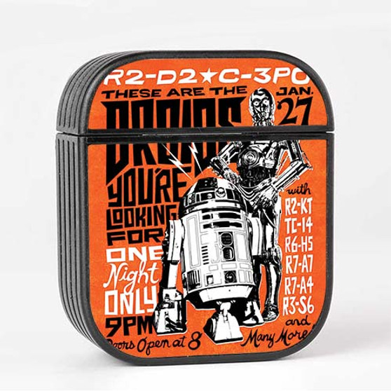 Pastele R2 D2 C3 PO Vintage Poster Custom AirPods Case Cover Awesome Personalized Apple AirPods Gen 1 AirPods Gen 2 AirPods Pro Hard Skin Protective Cover Sublimation Cases