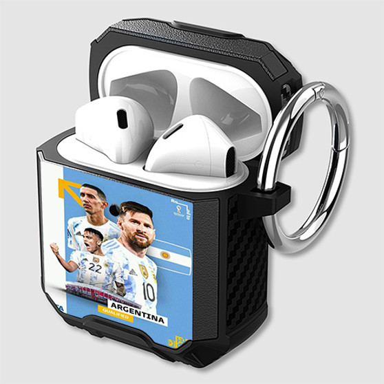 Pastele Argentina World Cup 2022 Custom Personalized AirPods Case Shockproof Cover Awesome The Best Smart Protective Cover With Ring AirPods Gen 1 2 3 Pro Black Pink Colors