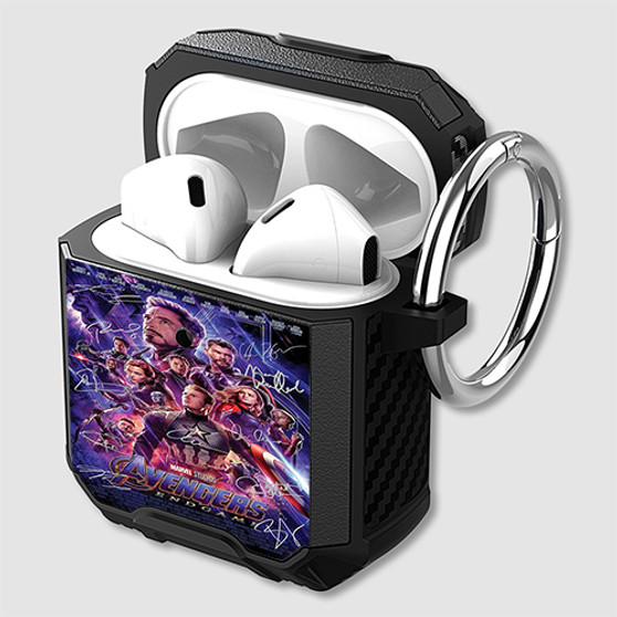 Pastele Avengers Endgame Poster Signed By Cast Custom Personalized AirPods Case Shockproof Cover Awesome The Best Smart Protective Cover With Ring AirPods Gen 1 2 3 Pro Black Pink Colors