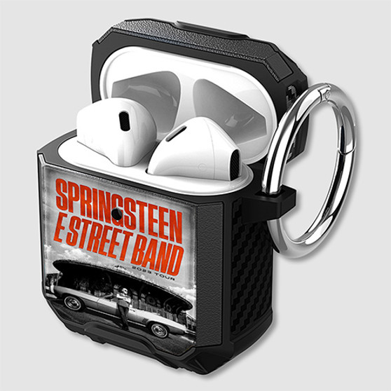 Pastele Bruce Springsteen E Street 2023 Tour jpeg Custom Personalized AirPods Case Shockproof Cover Awesome The Best Smart Protective Cover With Ring AirPods Gen 1 2 3 Pro Black Pink Colors