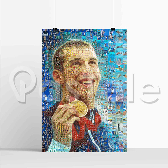 Michael Phelps Collage Custom Printed Silk Poster Wall Decor 20 x 13 Inch 24 x 36 Inch