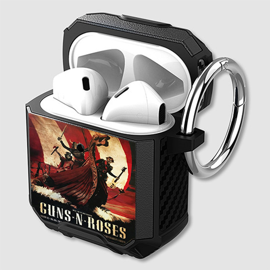 Pastele Guns N Roses Denmark Custom Personalized AirPods Case Shockproof Cover Awesome The Best Smart Protective Cover With Ring AirPods Gen 1 2 3 Pro Black Pink Colors