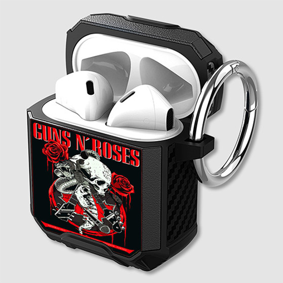 Pastele Guns N Roses North America Custom Personalized AirPods Case Shockproof Cover Awesome The Best Smart Protective Cover With Ring AirPods Gen 1 2 3 Pro Black Pink Colors