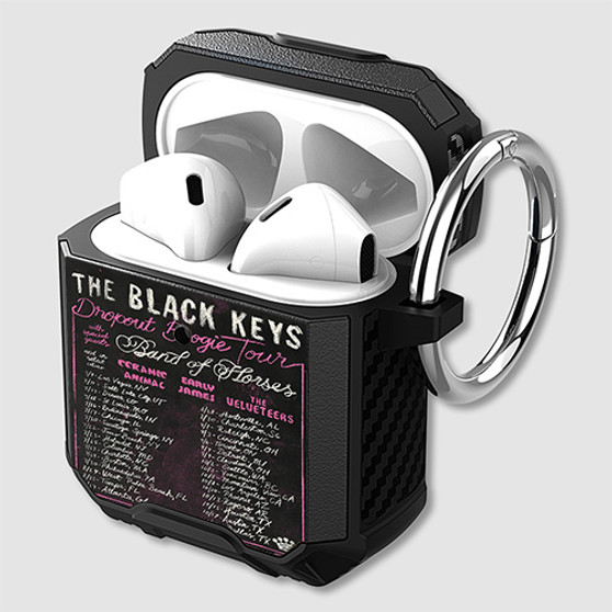 Pastele The Black Keys Dropout Boogie Tour Custom Personalized AirPods Case Shockproof Cover Awesome The Best Smart Protective Cover With Ring AirPods Gen 1 2 3 Pro Black Pink Colors