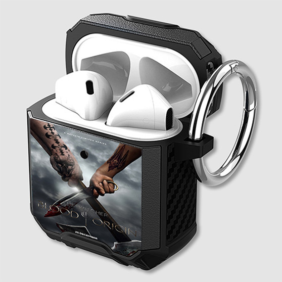 Pastele The Witcher Blood Origin Custom Personalized AirPods Case Shockproof Cover Awesome The Best Smart Protective Cover With Ring AirPods Gen 1 2 3 Pro Black Pink Colors