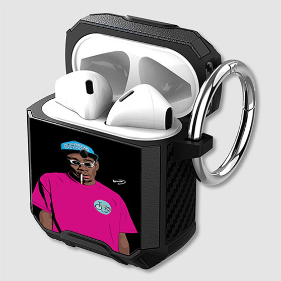 Pastele Tyler the Creator Art Custom Personalized AirPods Case Shockproof Cover Awesome The Best Smart Protective Cover With Ring AirPods Gen 1 2 3 Pro Black Pink Colors