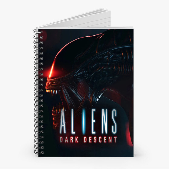 Pastele Aliens Dark Descent Custom Spiral Notebook Ruled Line Front Cover Awesome Printed Book Notes School Notes Job Schedule Note 90gsm 118 Pages Metal Spiral Notebook