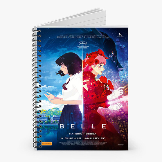 Pastele Belle Movie Poster Custom Spiral Notebook Ruled Line Front Cover Awesome Printed Book Notes School Notes Job Schedule Note 90gsm 118 Pages Metal Spiral Notebook