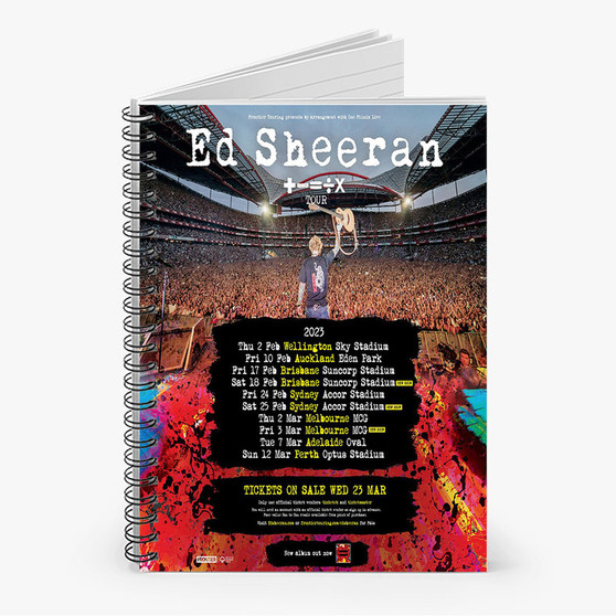 Pastele Ed Sheeran Tour Custom Spiral Notebook Ruled Line Front Cover Awesome Printed Book Notes School Notes Job Schedule Note 90gsm 118 Pages Metal Spiral Notebook