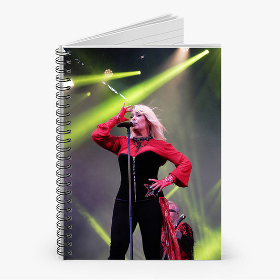 Pastele Kim Wilde Custom Spiral Notebook Ruled Line Front Cover Awesome Printed Book Notes School Notes Job Schedule Note 90gsm 118 Pages Metal Spiral Notebook