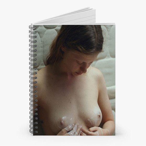 Pastele Mia Goth Nude Custom Spiral Notebook Ruled Line Front Cover Awesome Printed Book Notes School Notes Job Schedule Note 90gsm 118 Pages Metal Spiral Notebook