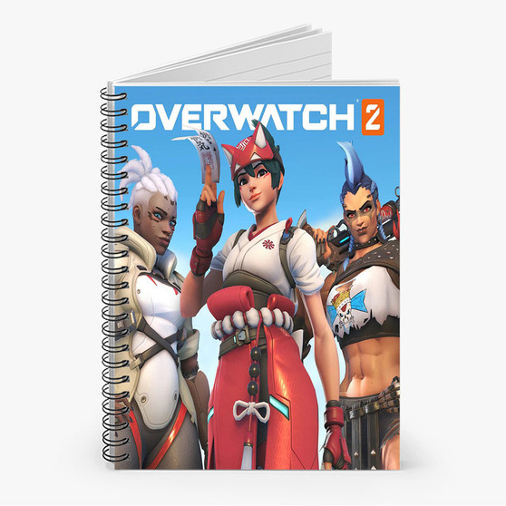Pastele Overwatch 2 Games Custom Spiral Notebook Ruled Line Front Cover Awesome Printed Book Notes School Notes Job Schedule Note 90gsm 118 Pages Metal Spiral Notebook
