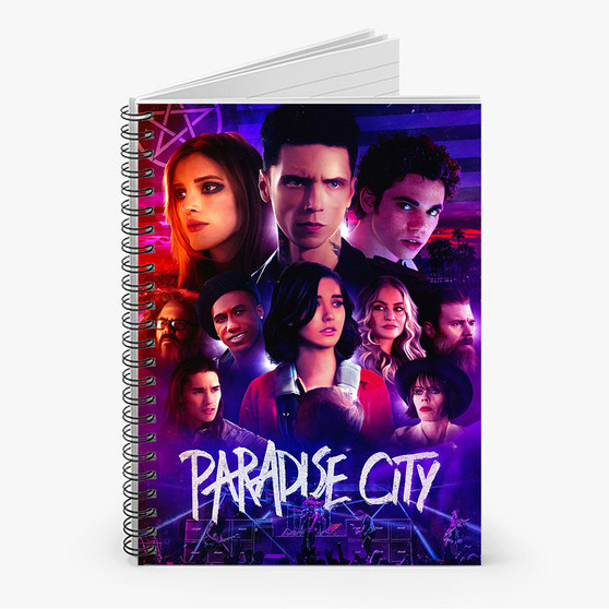 Pastele Paradise City Custom Spiral Notebook Ruled Line Front Cover Awesome Printed Book Notes School Notes Job Schedule Note 90gsm 118 Pages Metal Spiral Notebook