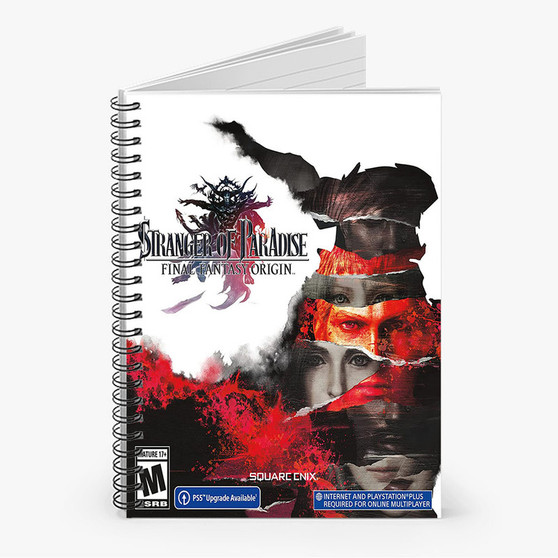 Pastele Stranger of Paradise Final Fantasy Origin Custom Spiral Notebook Ruled Line Front Cover Awesome Printed Book Notes School Notes Job Schedule Note 90gsm 118 Pages Metal Spiral Notebook
