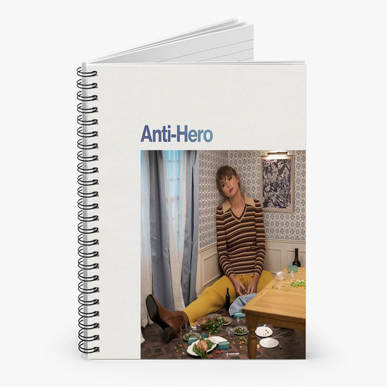 Pastele Taylor Swift Anti Hero Custom Spiral Notebook Ruled Line Front Cover Awesome Printed Book Notes School Notes Job Schedule Note 90gsm 118 Pages Metal Spiral Notebook
